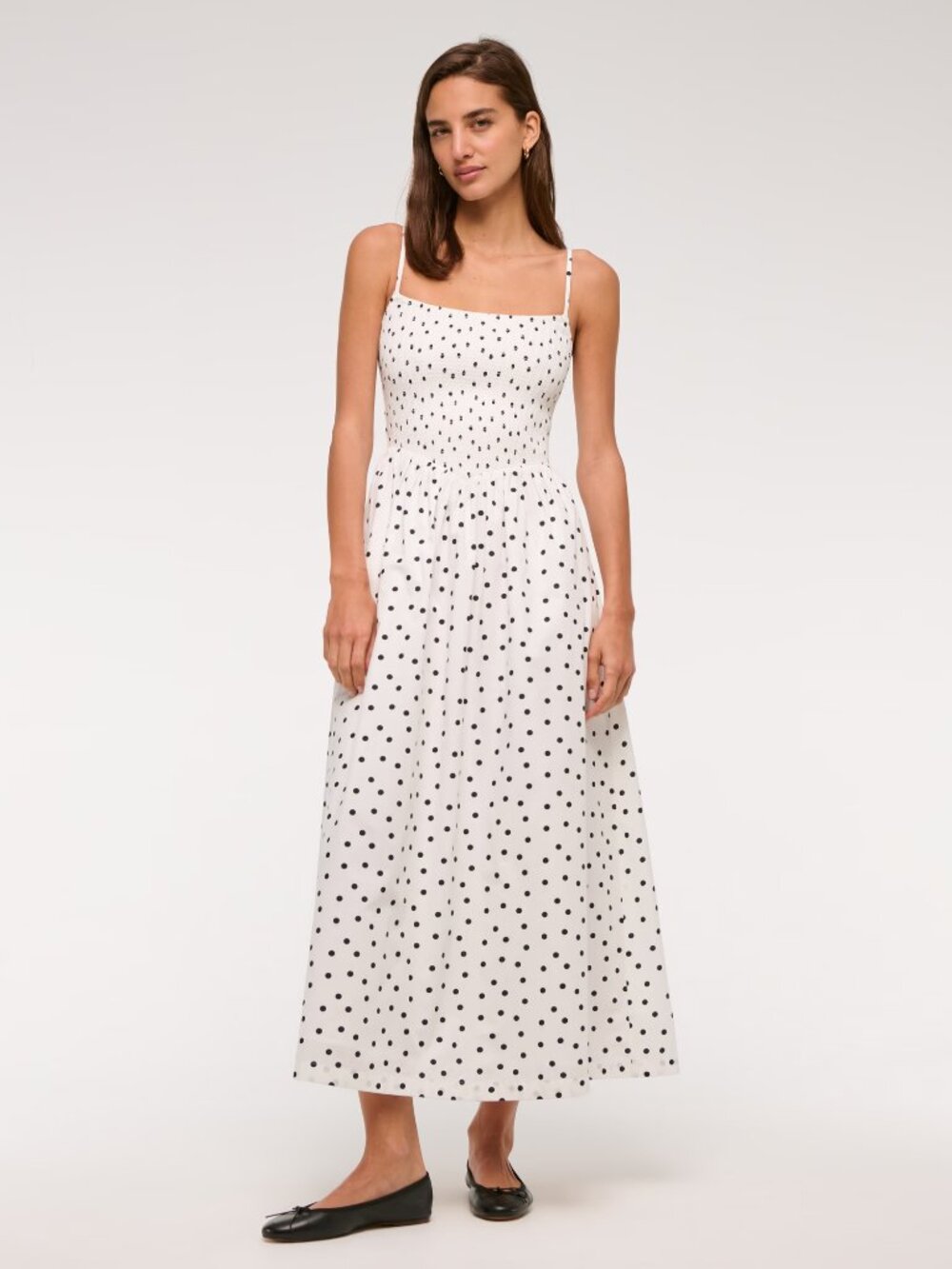 Abercrombie Dipped-Waist Smocked Midi Dress
